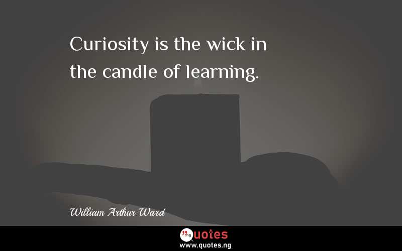 Curiosity is the wick in the candle of learning. 