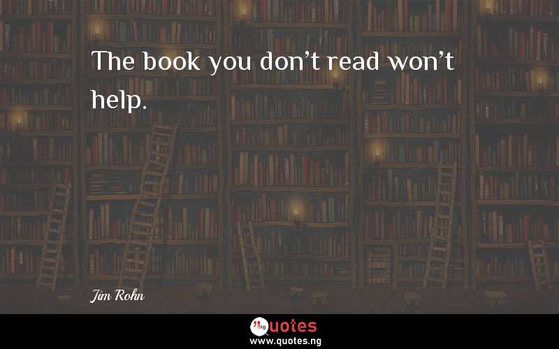 The book you don't read won't help.