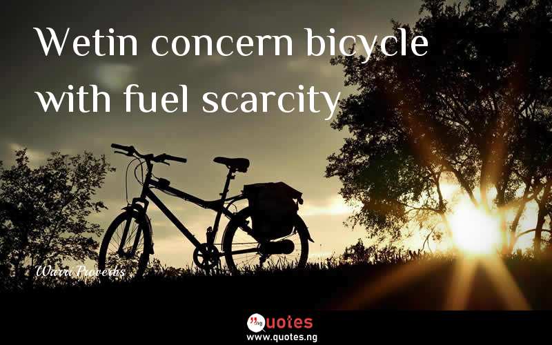 Wetin concern bicycle with fuel scarcity